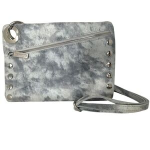 NWOT Hammitt Nash Medium Crossbody Bag Pewter Tie-Dye Silver Rivets Red Lining